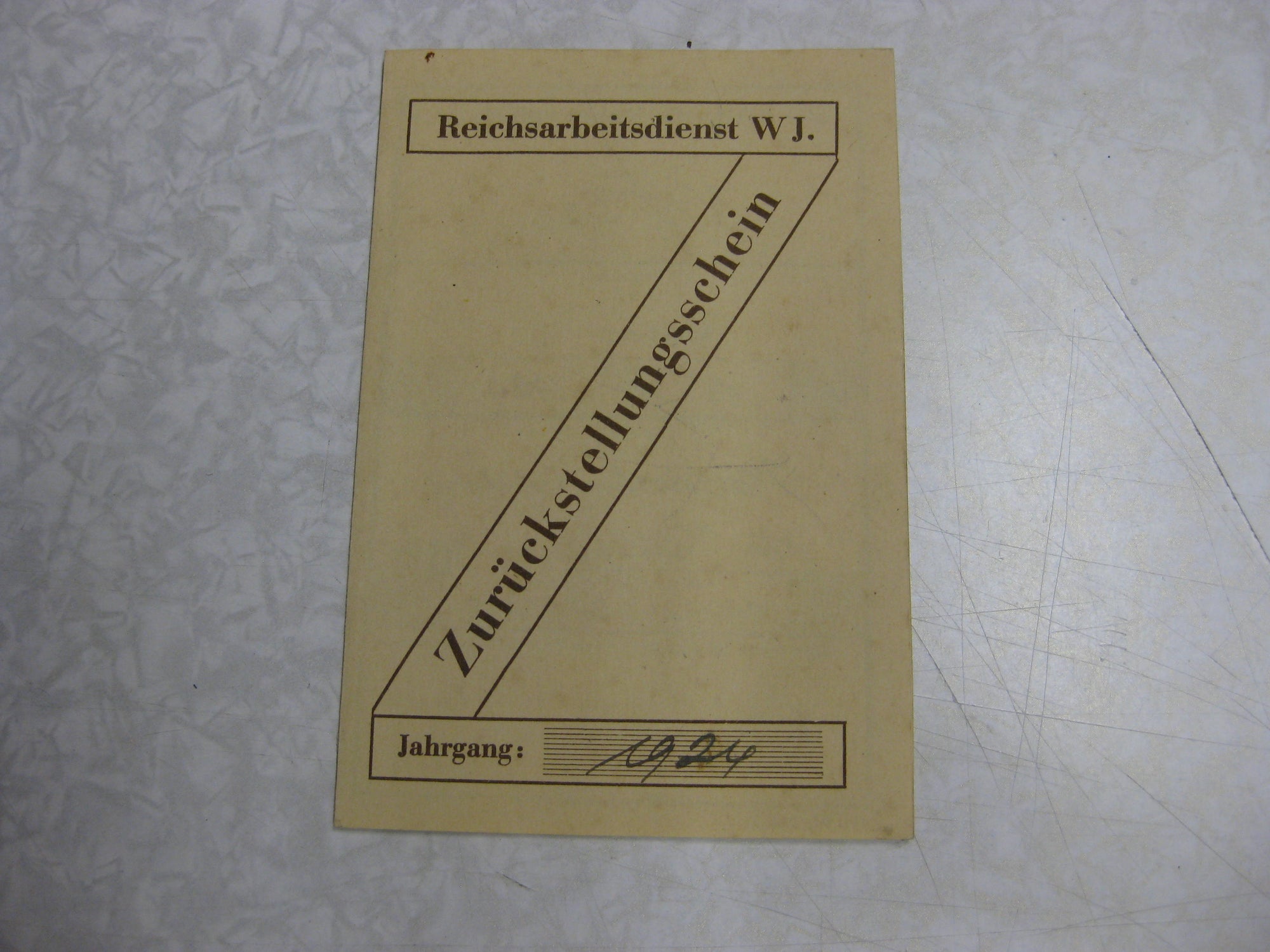 Arbeitsdienstpaß weiblicher Reichsarbeitsdienst (RADwJ) 1942