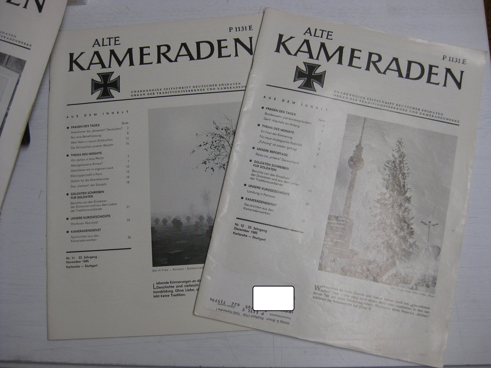 2x Heft Sonderheft Zeitschrift ALTE KAMERADEN von 1985