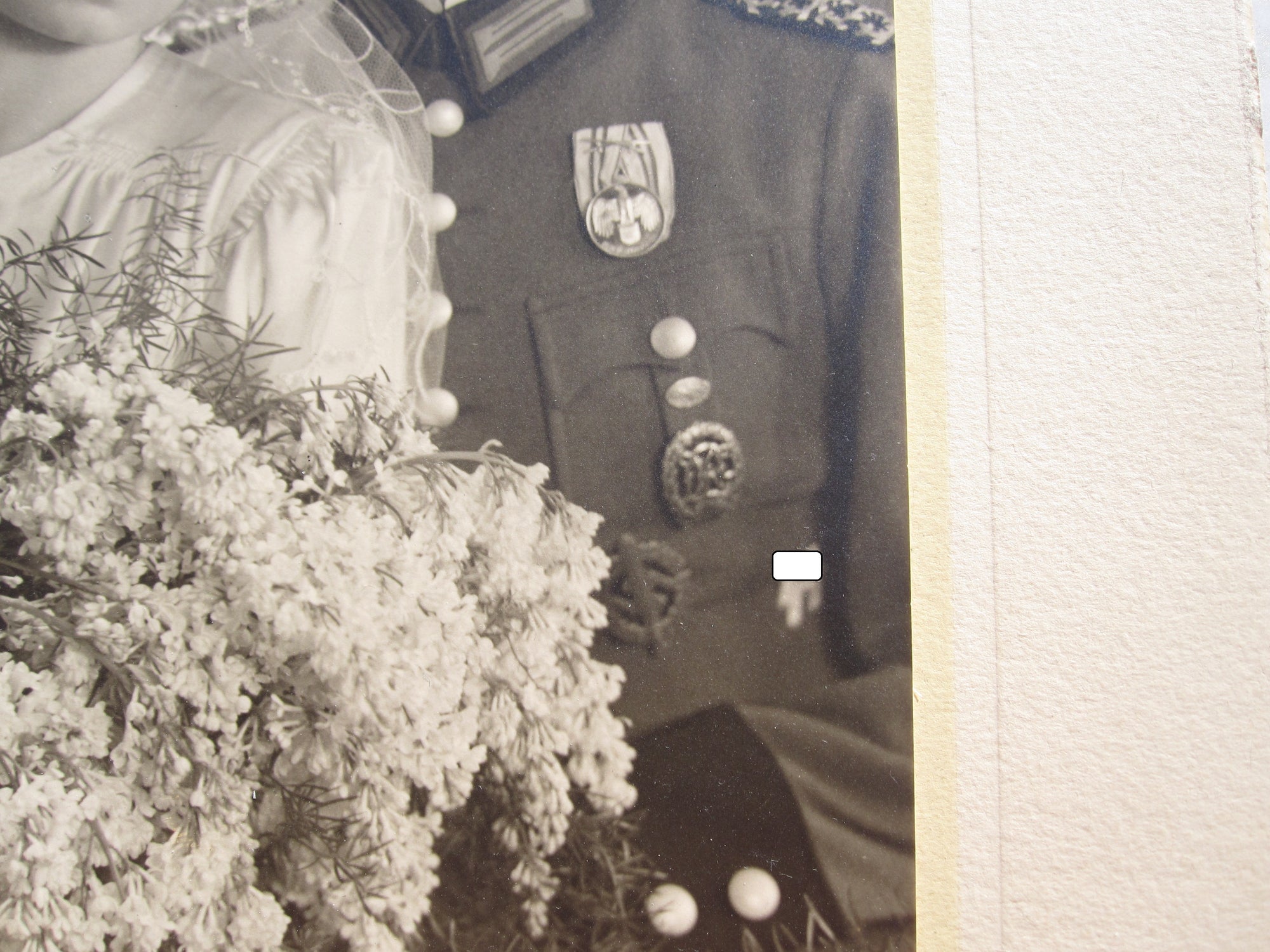 Uniformfoto / Hochzeitsfoto auf Pappe Beuthen O.S. ca 1939