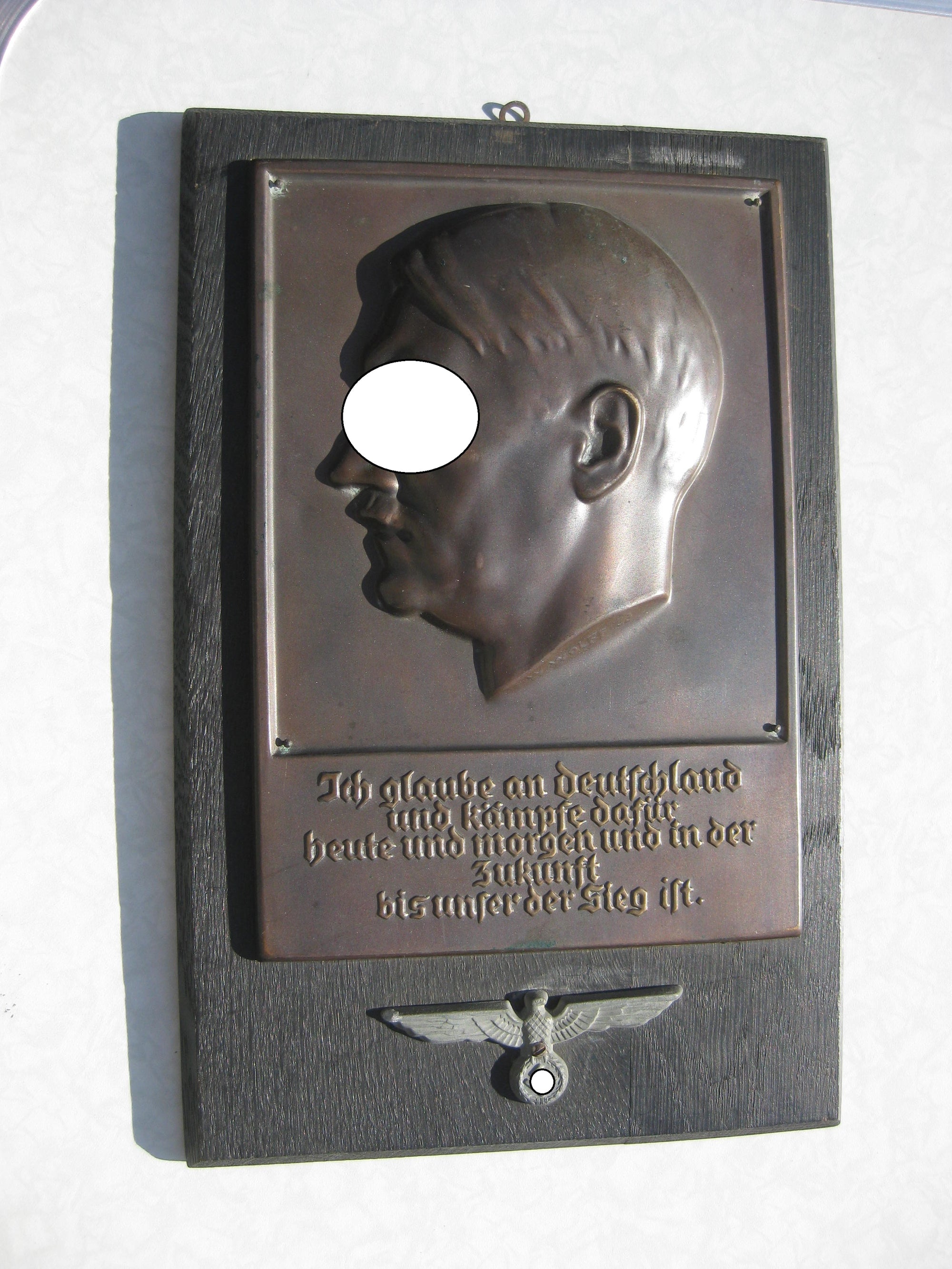 Adolf Hitler Bronzerelief sehr seltenes Originalstück