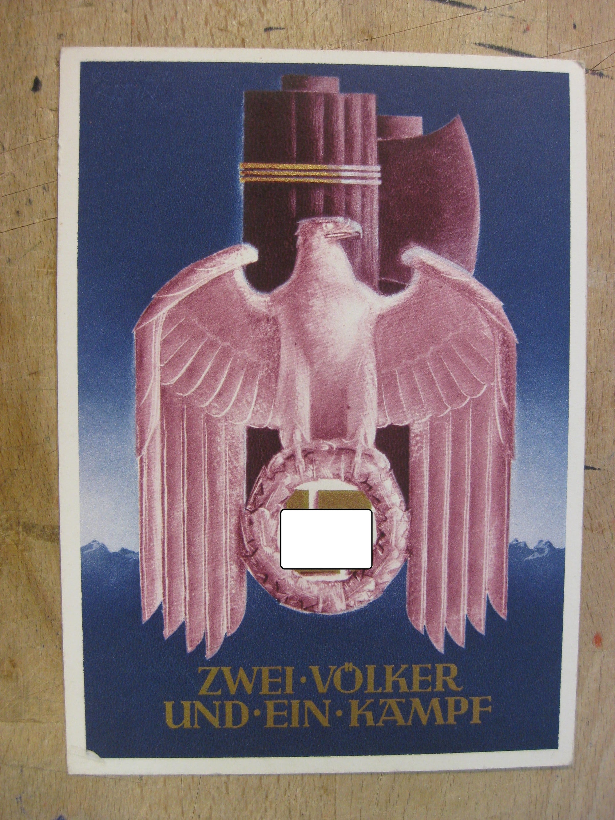 Patriotische Postkarte 3.Reich MÜNCHEN Treffen Benito Mussolini und Adolf Hitler