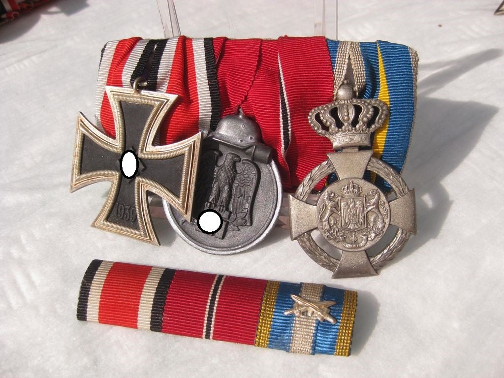 3er Ordensspange Eisernes Kreuz (EK2/39) Ostmedaille Medaille Winterschlacht im Osten 1914/42 Rumänien Verdienstkreuz  rumänischer Orden mit Feldspange