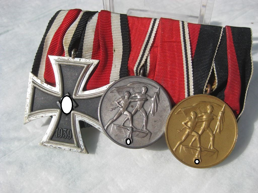 3er Ordensspange Eisernes Kreuz 2.Klasse 1939 EK2/39 Orden HEER Wehrmacht Einmarschmedaille 1.Oktober 1938 Sudetenmedaille & 13.März 1938 Österreich BAUTZEN