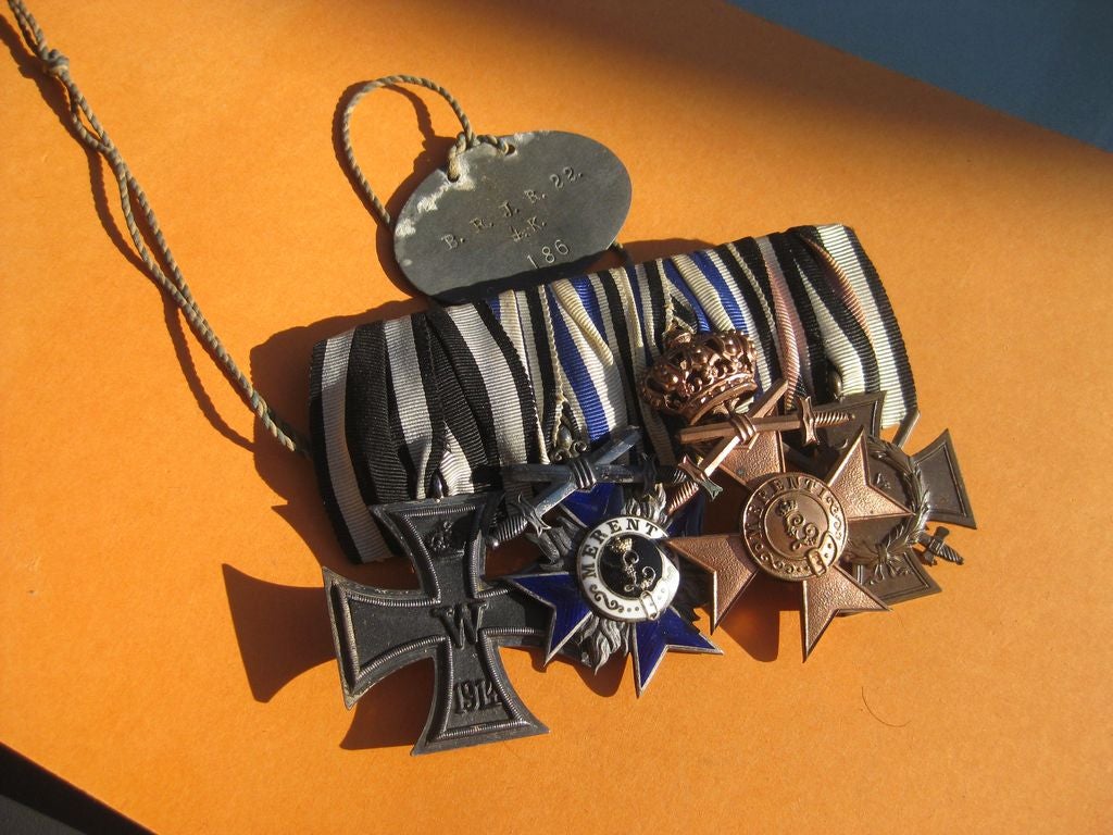 4er Ordensspange Zweibrücken Bayern & Preußen Ehrenzeichen Militärverdienstorden Militärverdienstkreuz MVO MVK mit der Krone und Schwertern Ehrenkreuz Kaiserreich 1.Weltkrieg