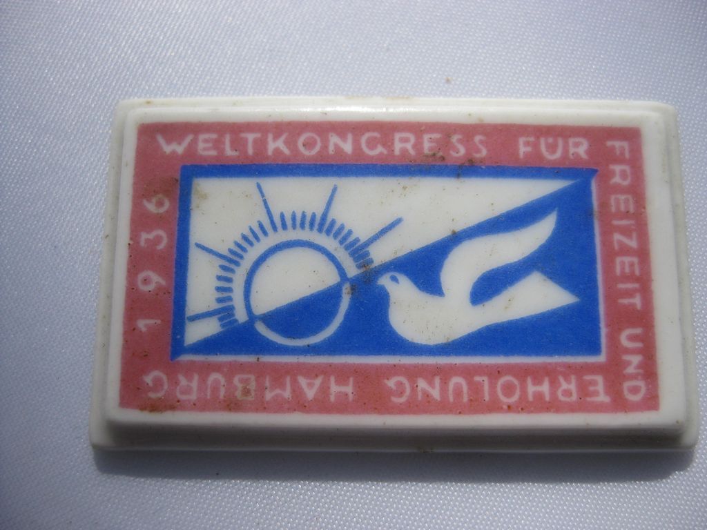 Sportabzeichen Weltkongress Hansestadt Hamburg 1936 Orden Abzeichen 3.Reich