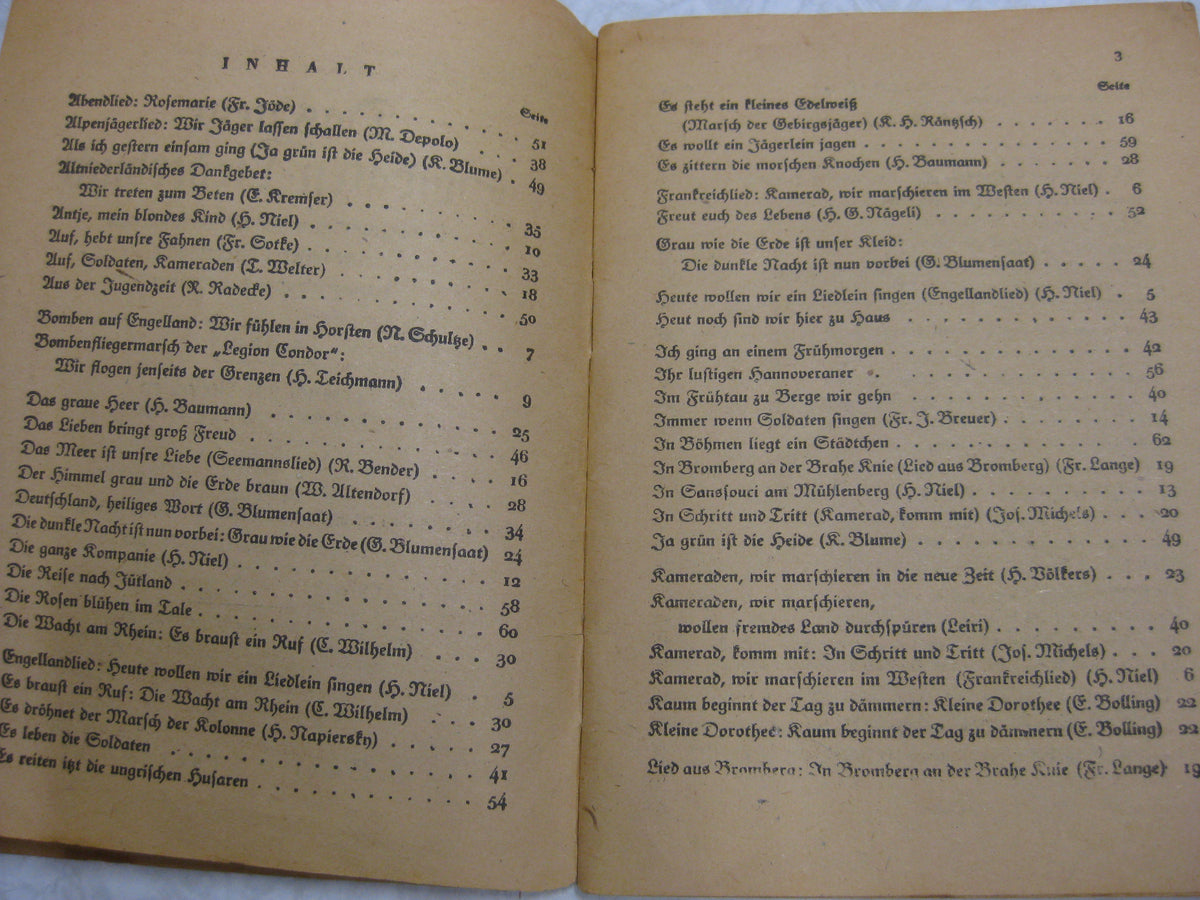 Originalausgabe Buch / Heft  Das neue Soldaten Liederbuch Wehrmacht