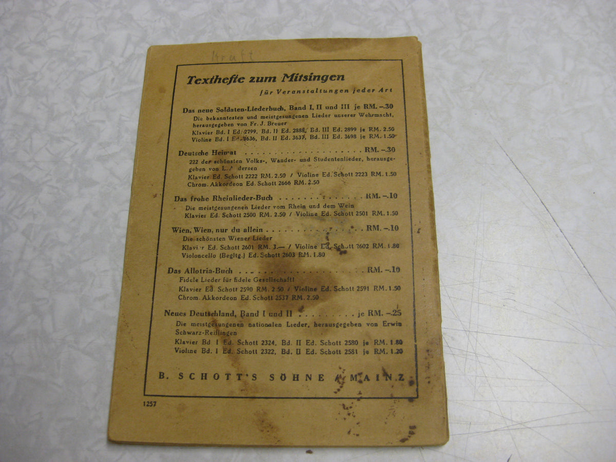Originalausgabe Buch / Heft  Das neue Soldaten Liederbuch Wehrmacht