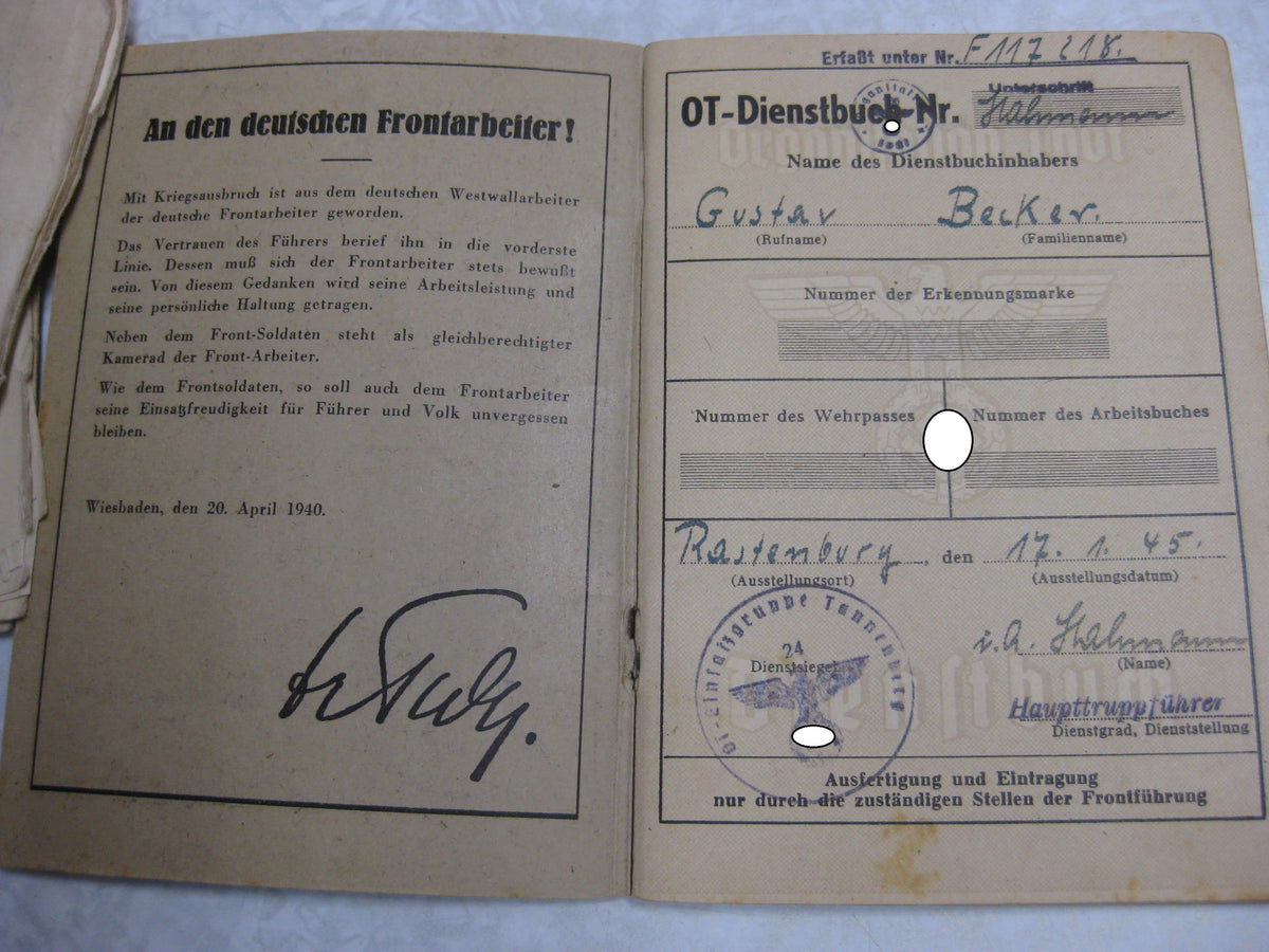Dienstbuch Organisation Todt