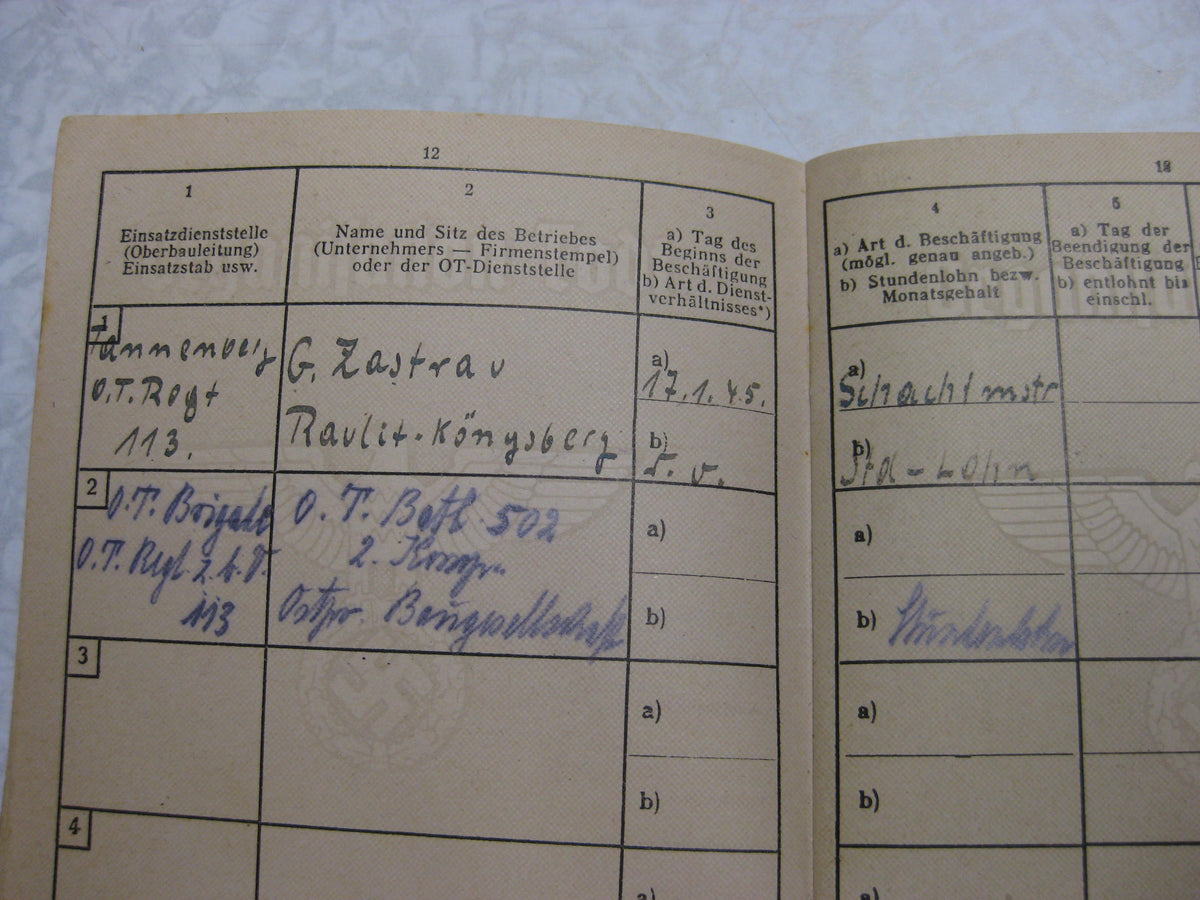 Dienstbuch Organisation Todt