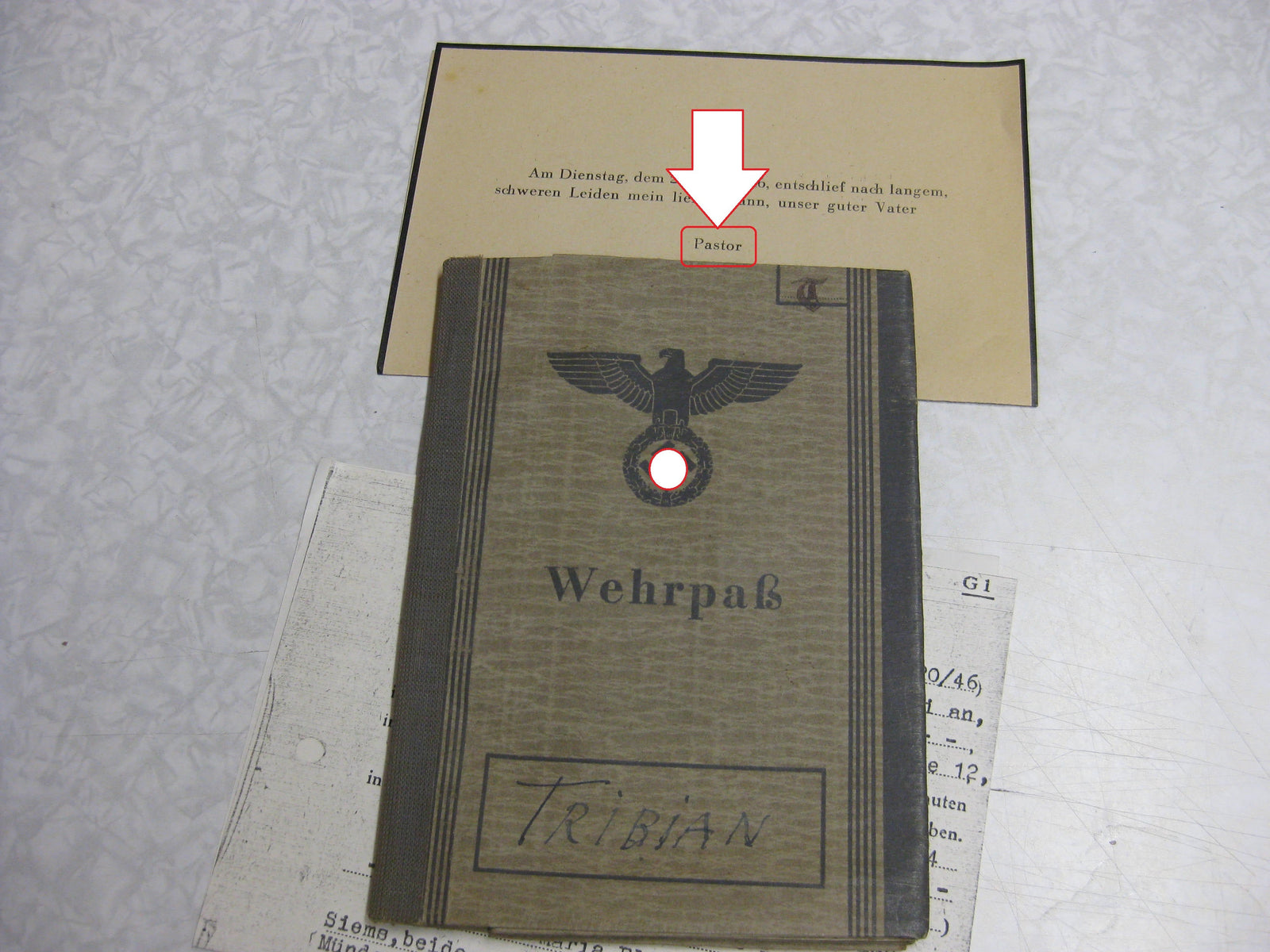 Wehrpaß Pastor Pfarrer Geistlicher Wehrmacht HAMBURG