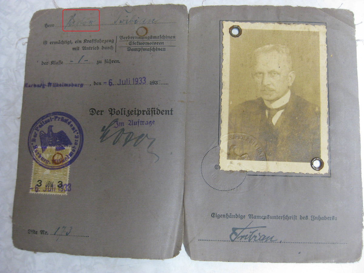 Wehrpaß Pastor Pfarrer Geistlicher Wehrmacht HAMBURG