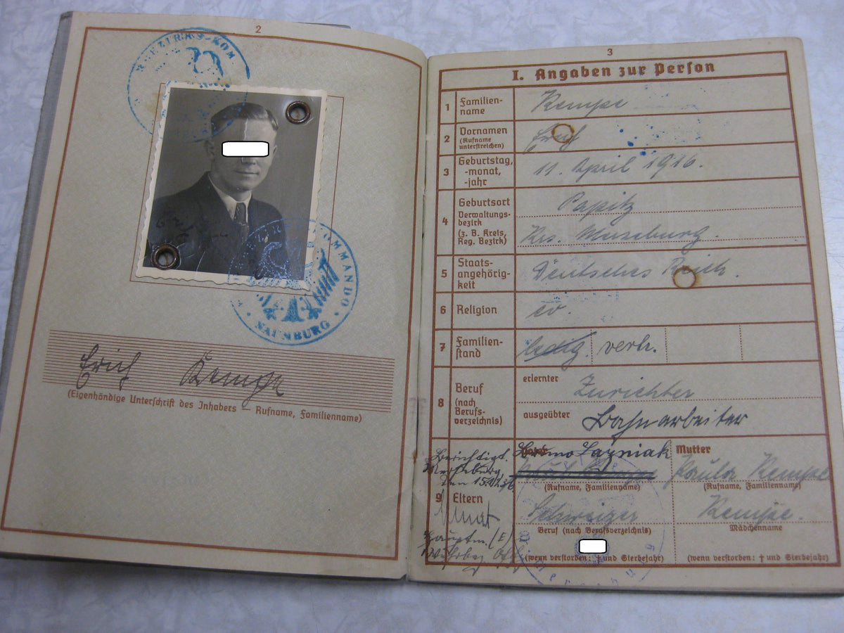 Wehrpaß Luftwaffe Flaktruppe Sachsen-Anhalt