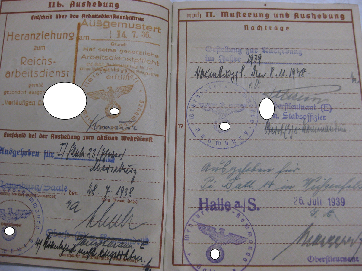 Wehrpaß Luftwaffe Flaktruppe Sachsen-Anhalt