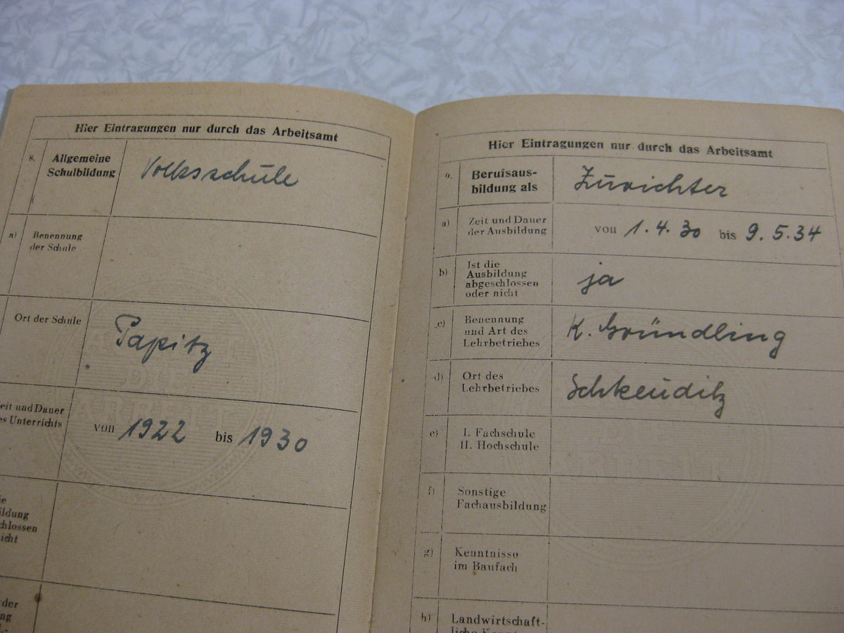 Wehrpaß Luftwaffe Flaktruppe Sachsen-Anhalt