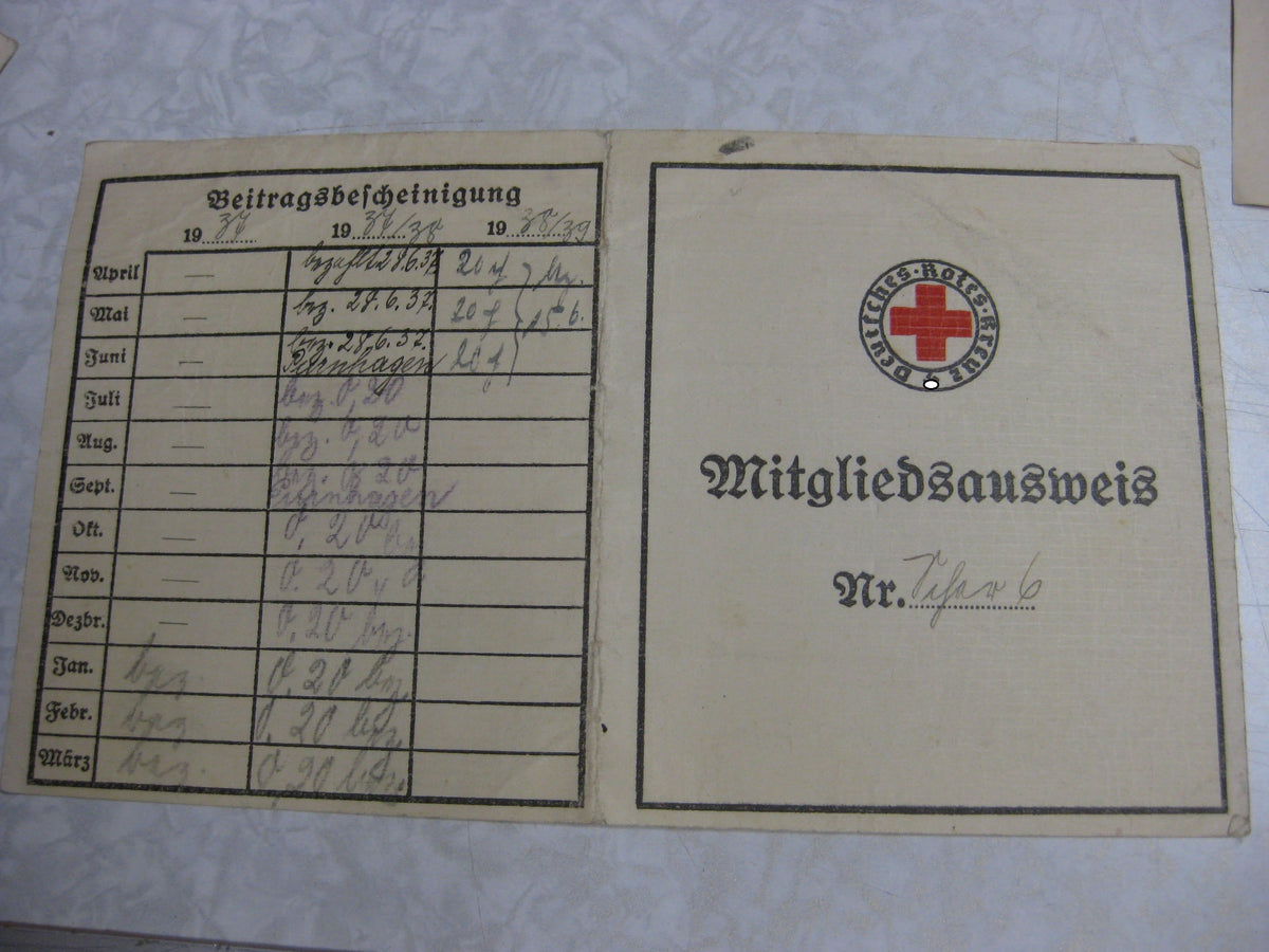 Personalausweis Dienstausweis  Oberhelferin Deutsches Rotes Kreuz (DRK) Hamburg KZ-Neuengamme !!