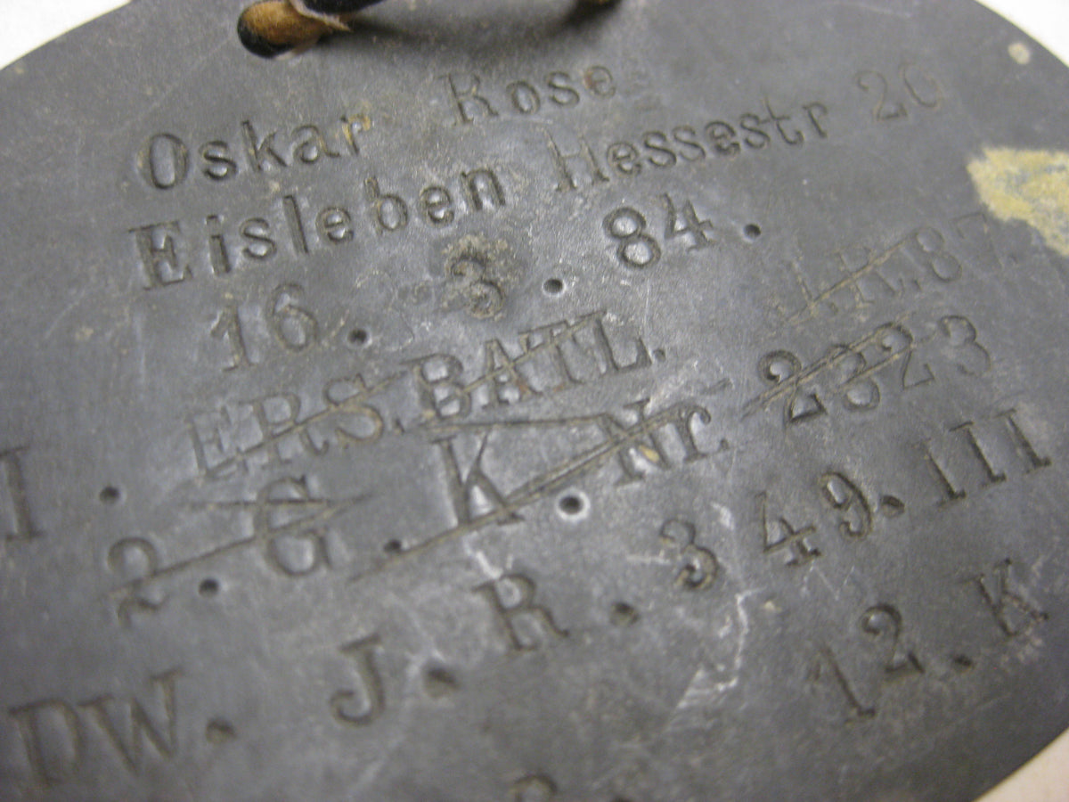 Erkennungsmarke KEIN Bodenfund !! 1000% alt und ORIGINAL Erkennungsmarke I.R. 87 &amp; 349