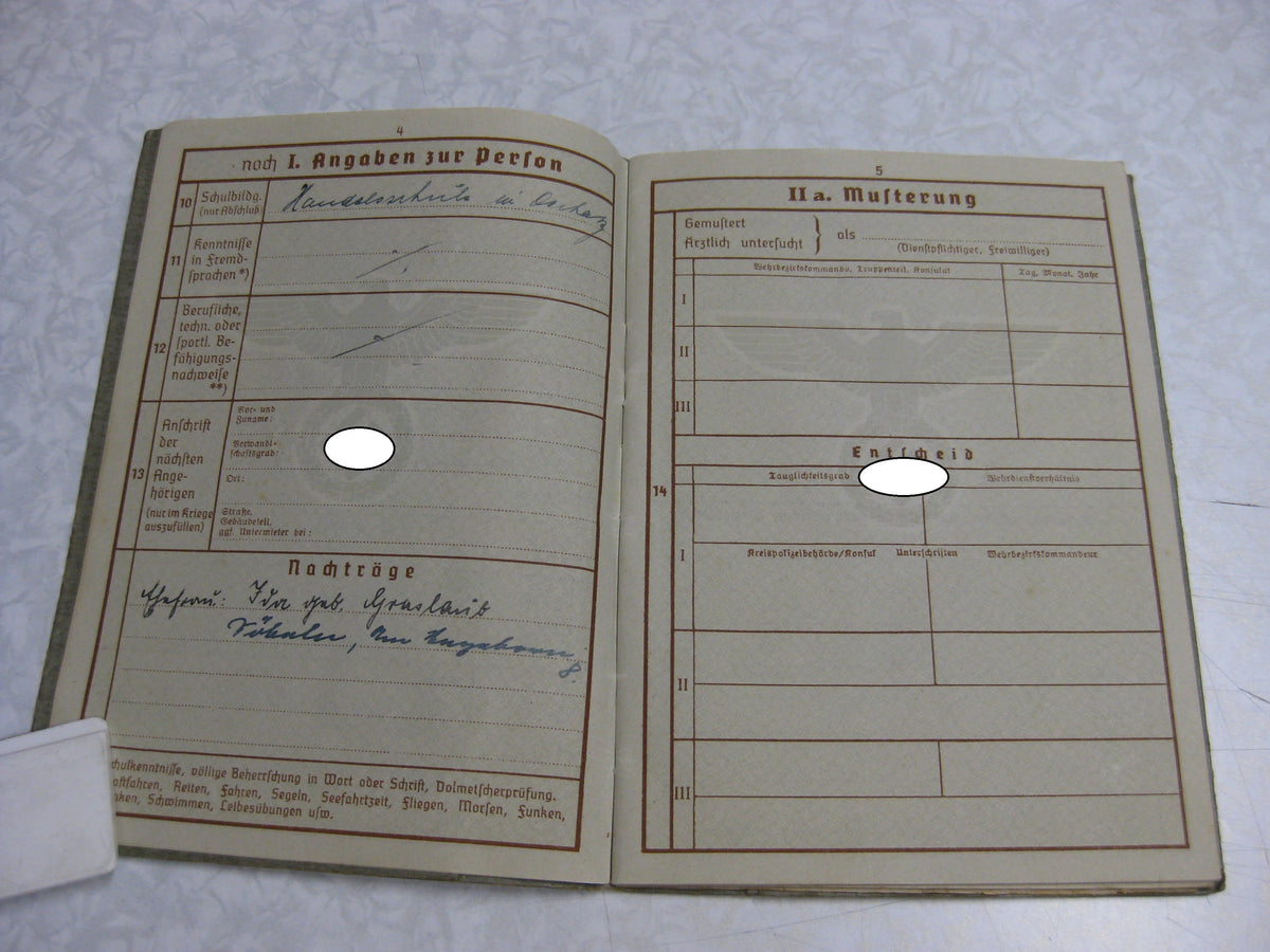 Wehrpaß Hauptmann aus Oschatz / Leipzig Wehrmacht im Stammlager Stalag IV G