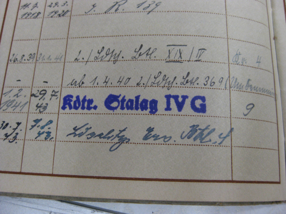 Wehrpaß Hauptmann aus Oschatz / Leipzig Wehrmacht im Stammlager Stalag IV G