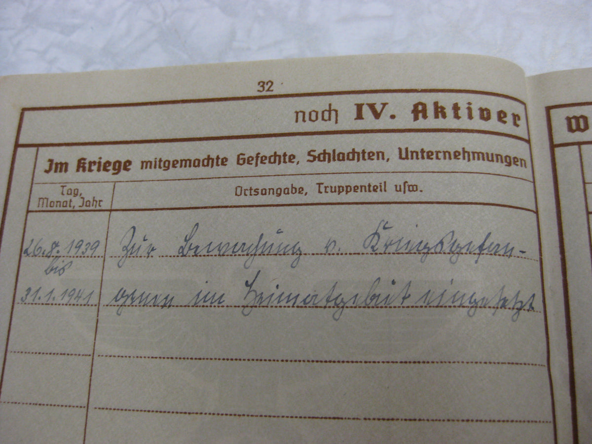 Wehrpaß Hauptmann aus Oschatz / Leipzig Wehrmacht im Stammlager Stalag IV G
