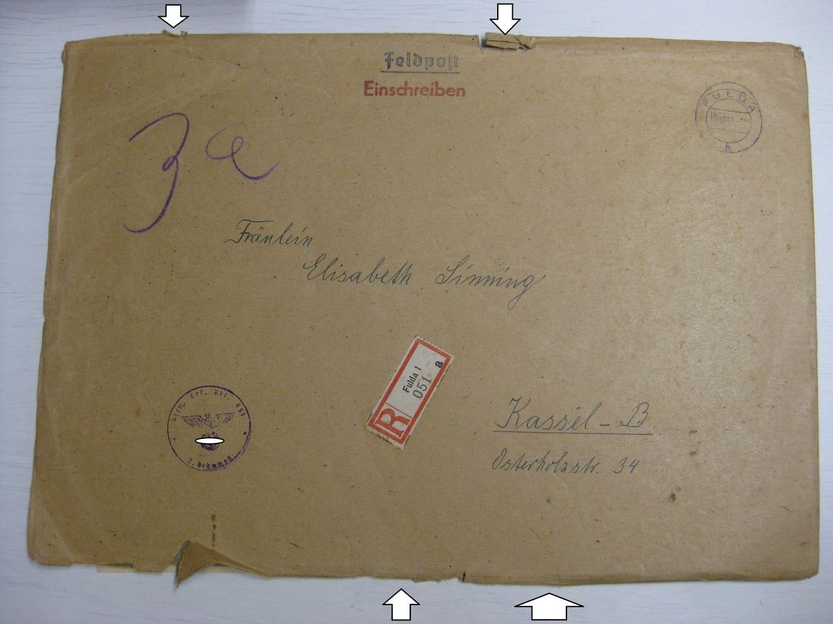 Gefallenenurkunde FULDA / Hessen 1943 gefallen in Russland