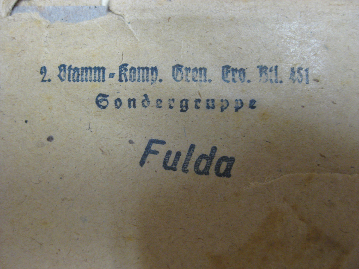 Gefallenenurkunde FULDA / Hessen 1943 gefallen in Russland