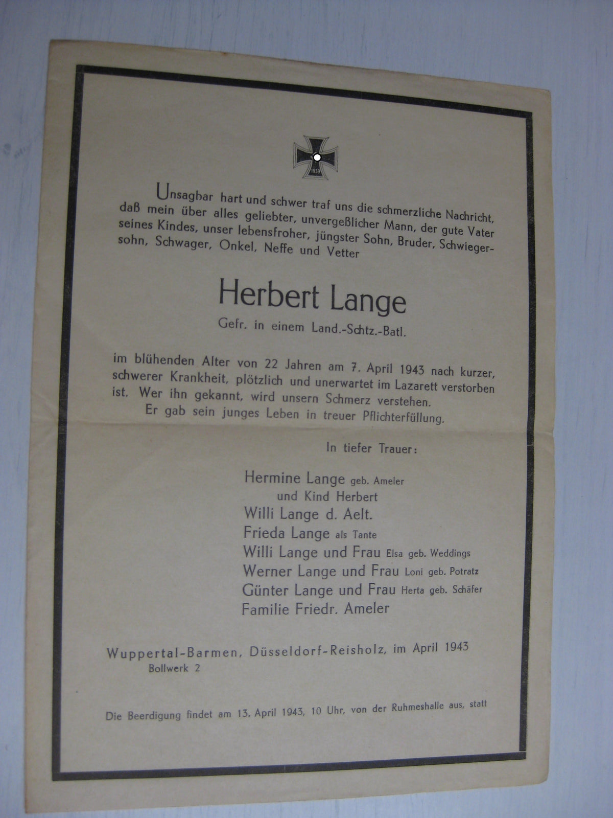 Besitzzeugnis Verleihungsurkunden Wuppertal / Wolchow etc etc  Wehrmacht