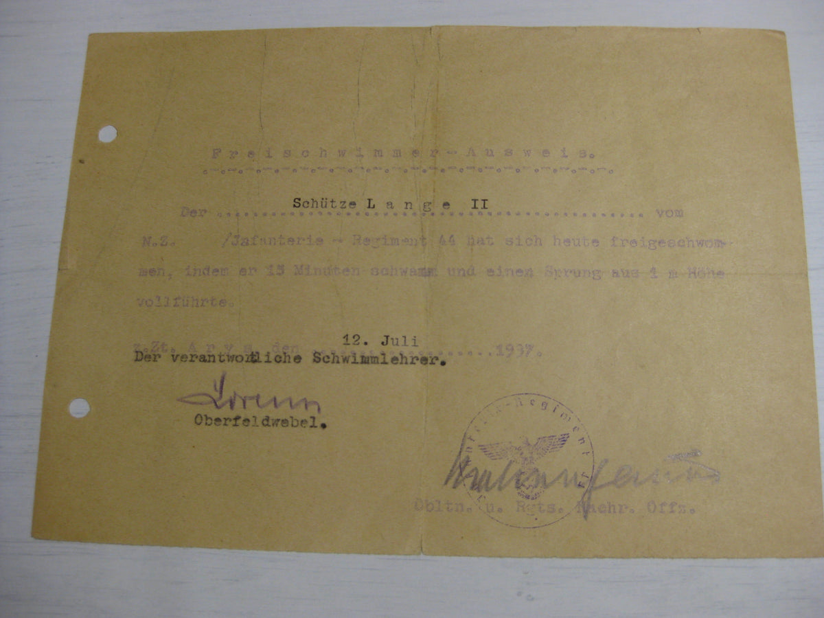 Besitzzeugnis Verleihungsurkunden Wuppertal / Wolchow etc etc  Wehrmacht