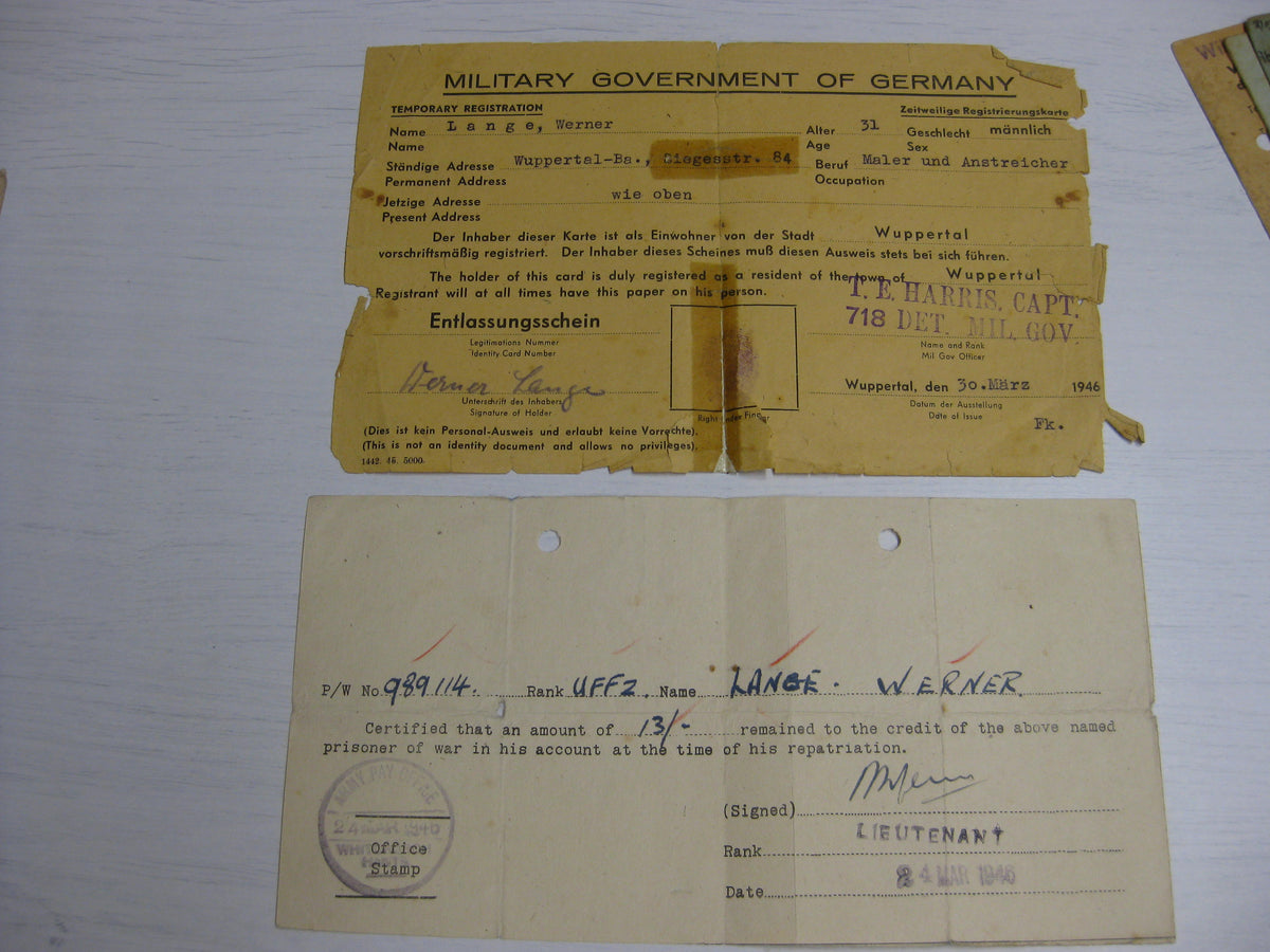 Besitzzeugnis Verleihungsurkunden Wuppertal / Wolchow etc etc  Wehrmacht