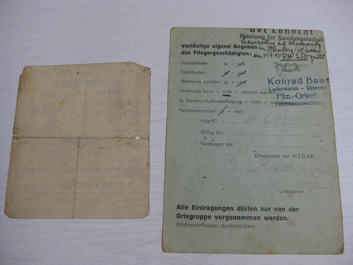 Besitzzeugnis Verleihungsurkunden Wuppertal / Wolchow etc etc  Wehrmacht