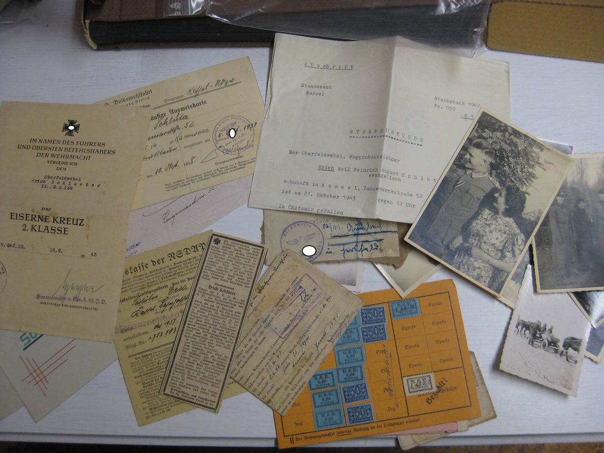 Besitzzeugnis Verleihungsurkunde Eisernes Kreuz Wehrmacht gefallen in Shitomir Russland Ostfront