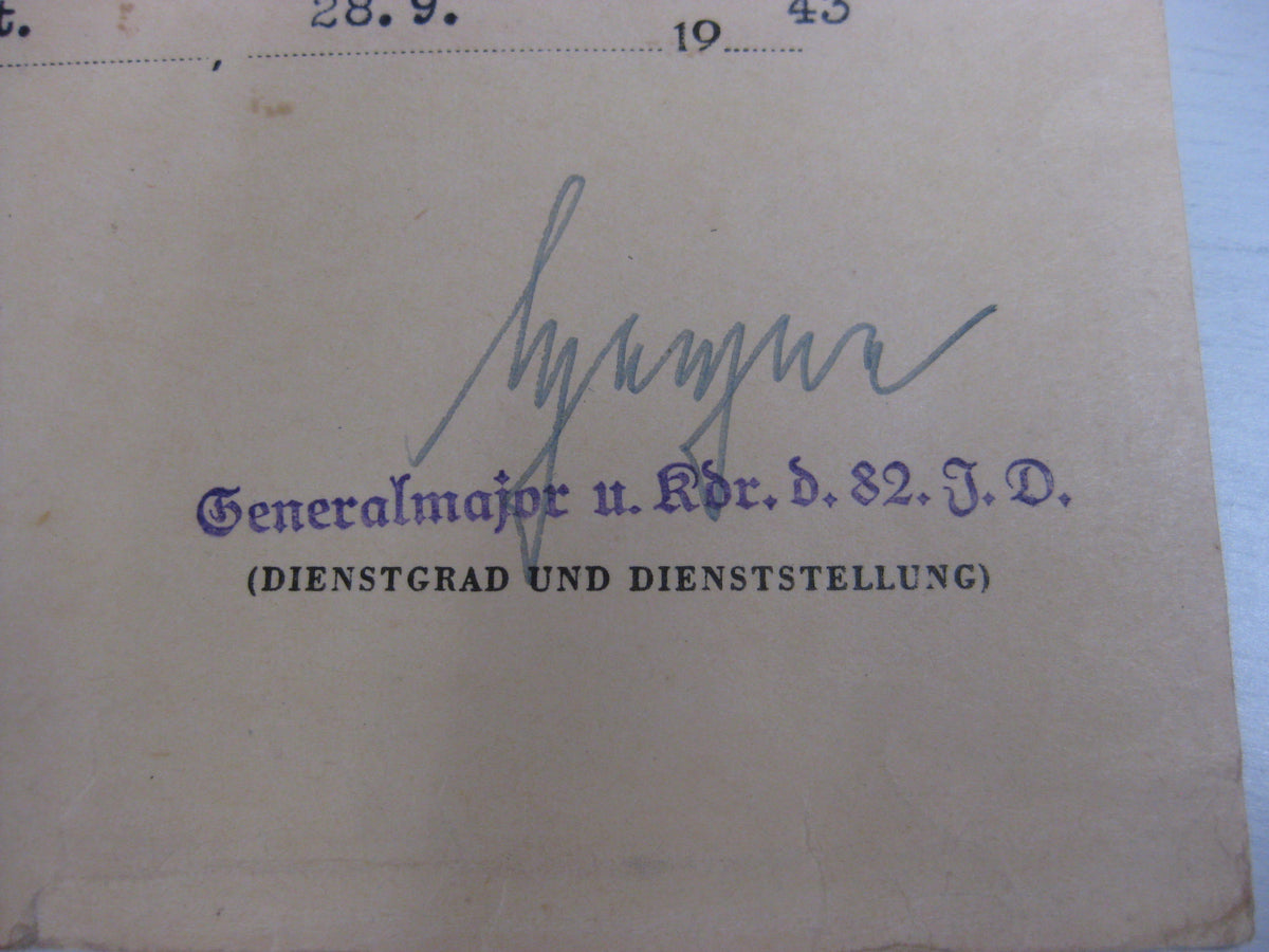 Besitzzeugnis Verleihungsurkunde Eisernes Kreuz Wehrmacht gefallen in Shitomir Russland Ostfront