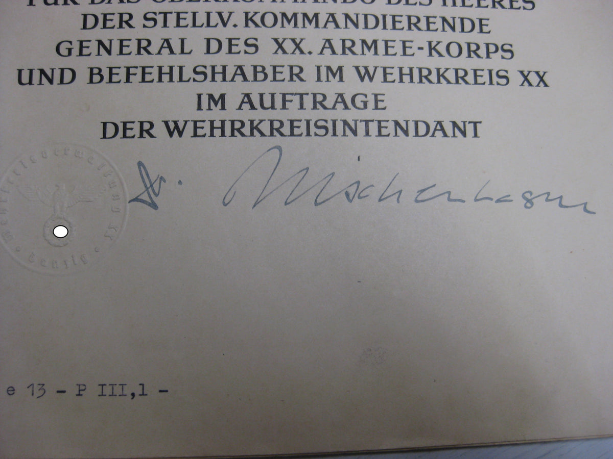 Dokumente Heeresbeamter beim Heeresgruppenpfarrer Heeresgruppe DON Wehrmacht Berufssoldat Beförderungsurkunden Russland Ostfront  etc
