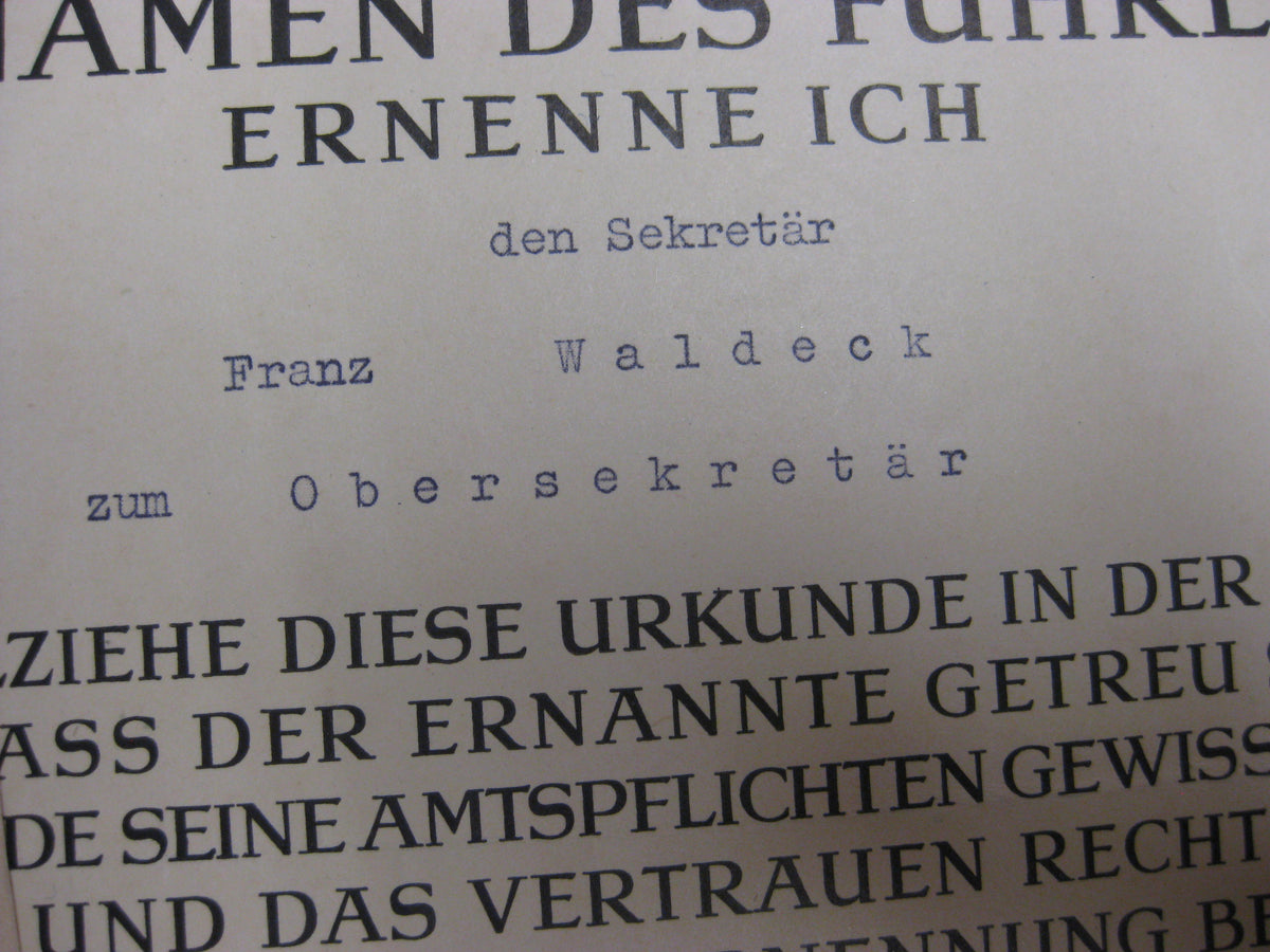 Dokumente Heeresbeamter beim Heeresgruppenpfarrer Heeresgruppe DON Wehrmacht Berufssoldat Beförderungsurkunden Russland Ostfront  etc