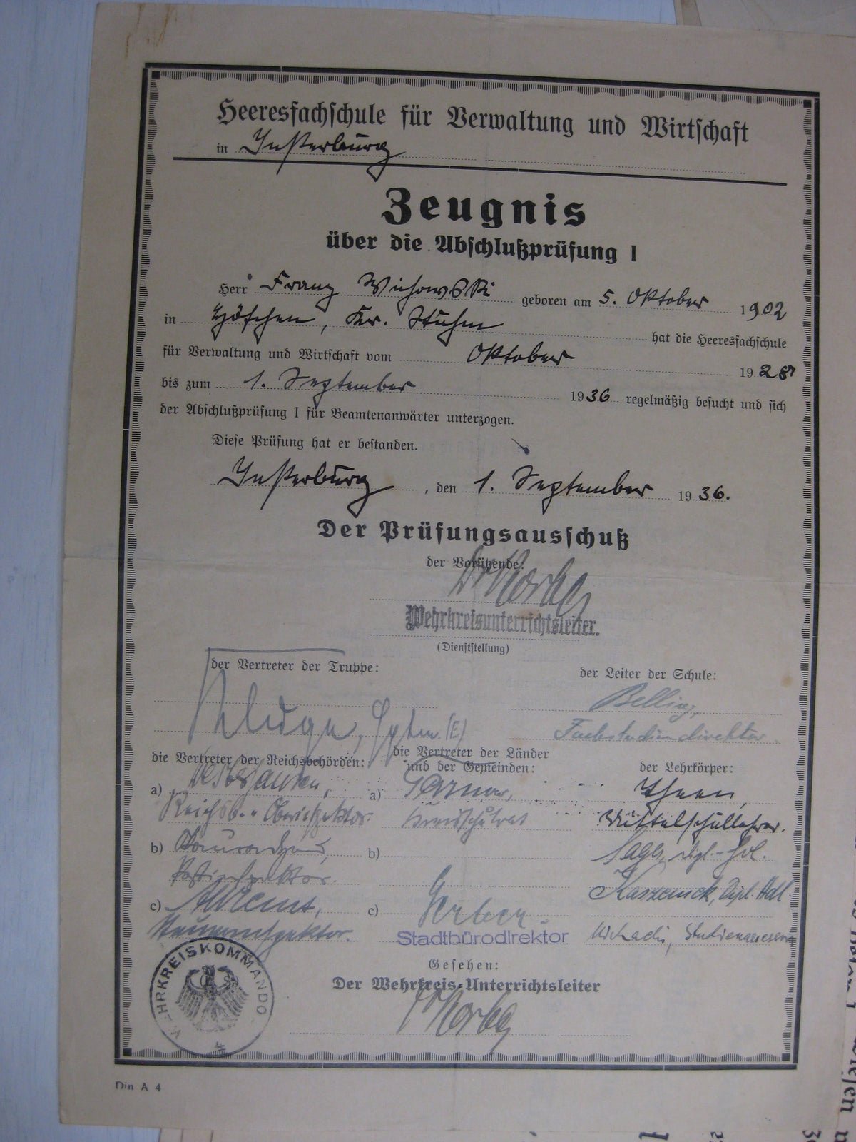 Dokumente Heeresbeamter beim Heeresgruppenpfarrer Heeresgruppe DON Wehrmacht Berufssoldat Beförderungsurkunden Russland Ostfront  etc