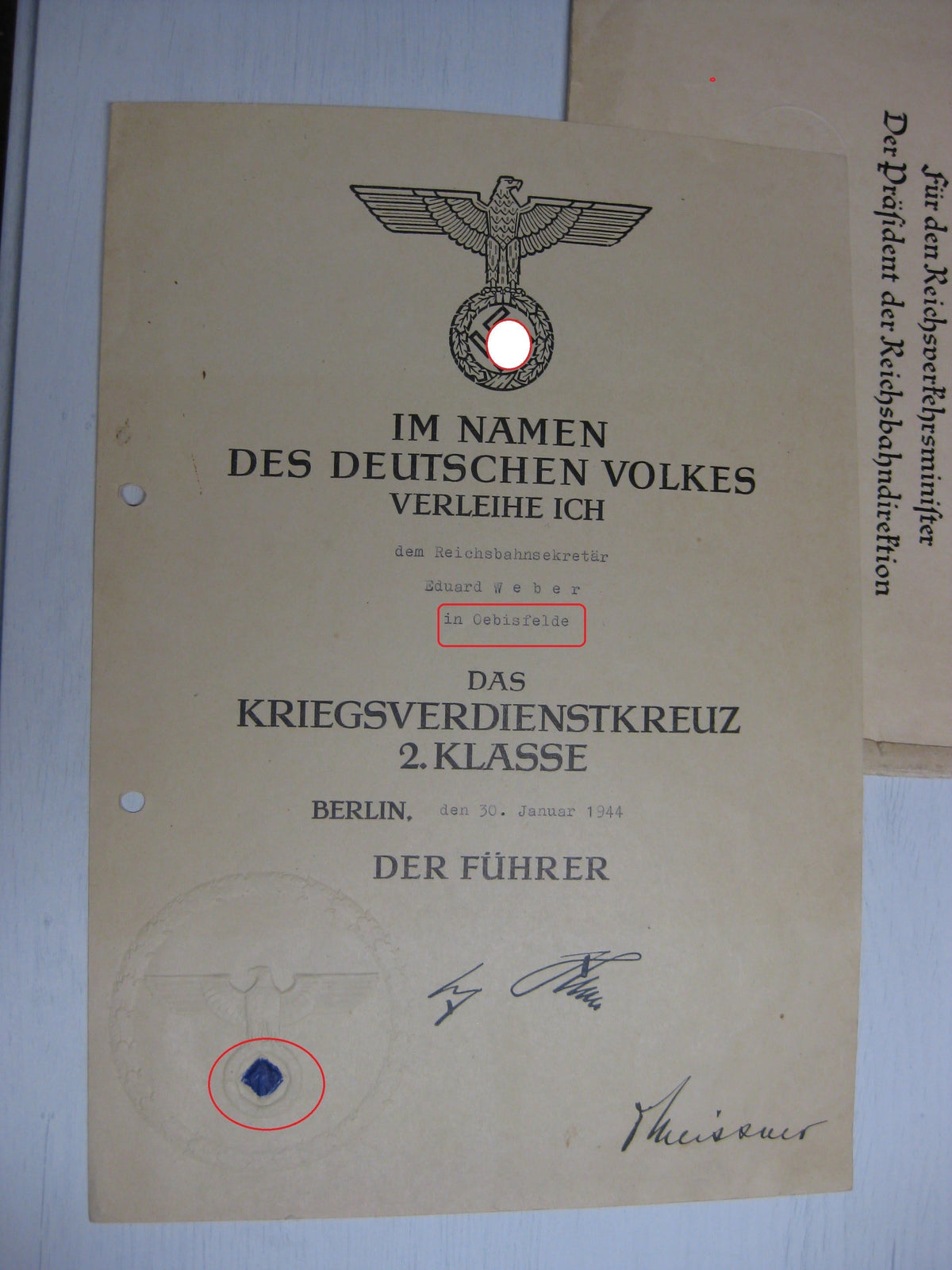 Dokumente Reichsbahn Hannover Sachsen Anhalt Eisenbahn !!Seltene Originalunterschrift!!