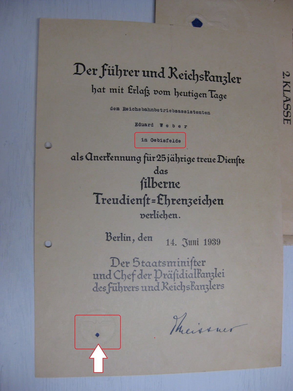 Dokumente Reichsbahn Hannover Sachsen Anhalt Eisenbahn !!Seltene Originalunterschrift!!