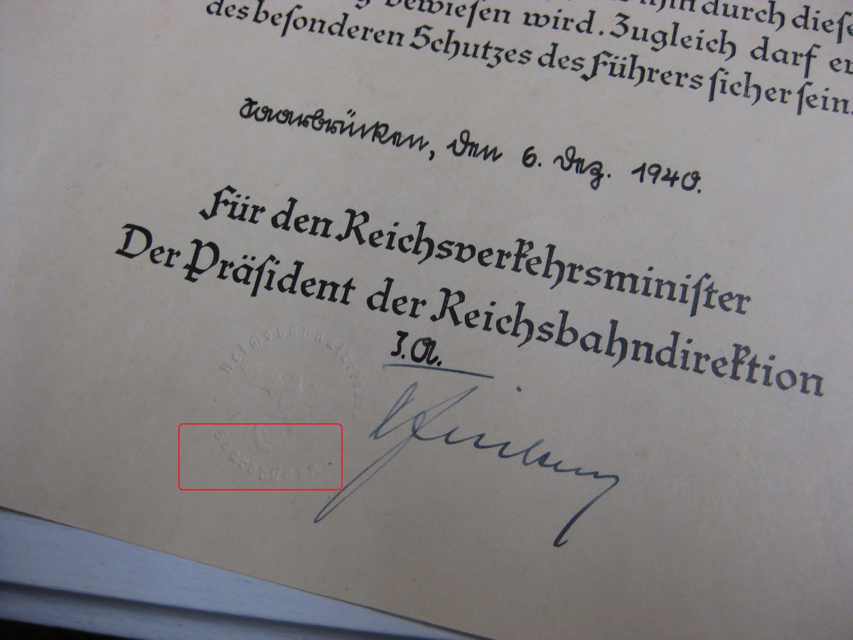 Dokumente Reichsbahn Saarbrücken Eisenbahn Beförderungsurkunden Verleihungsurkunde