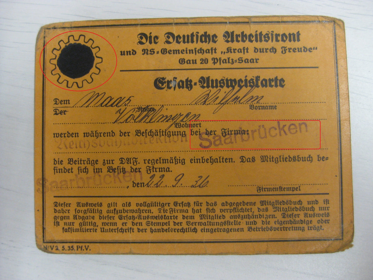 Dokumente Reichsbahn Saarbrücken Eisenbahn Beförderungsurkunden Verleihungsurkunde