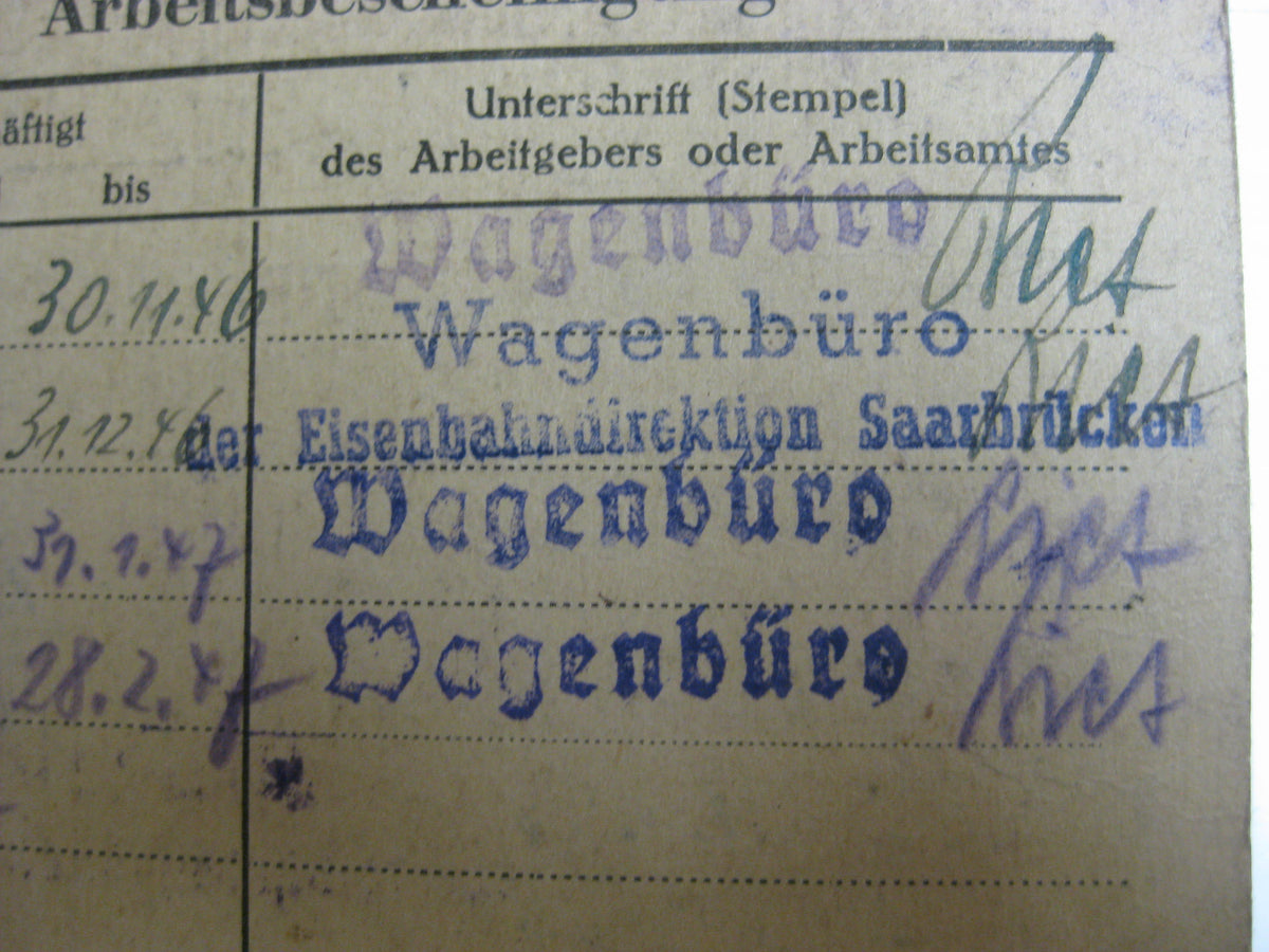 Dokumente Reichsbahn Saarbrücken Eisenbahn Beförderungsurkunden Verleihungsurkunde