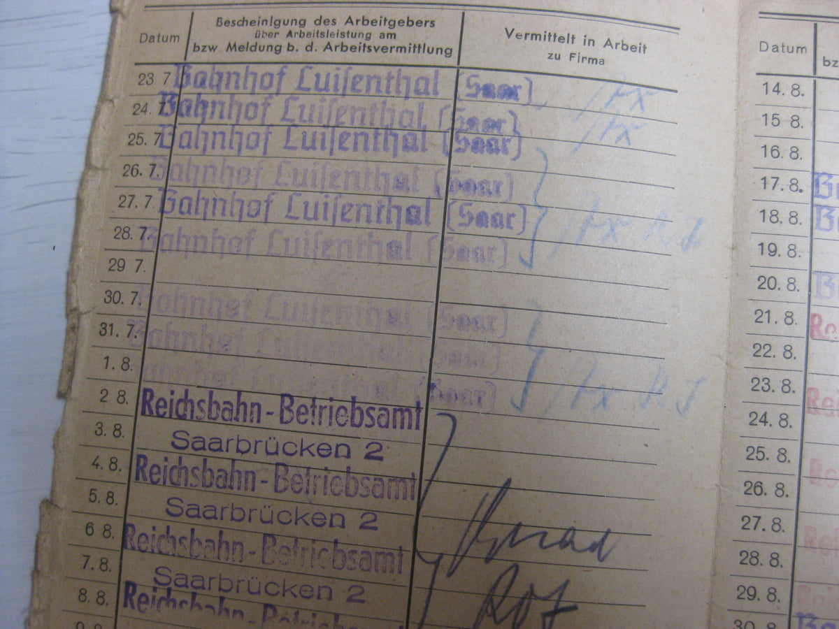 Dokumente Reichsbahn Saarbrücken Eisenbahn Beförderungsurkunden Verleihungsurkunde