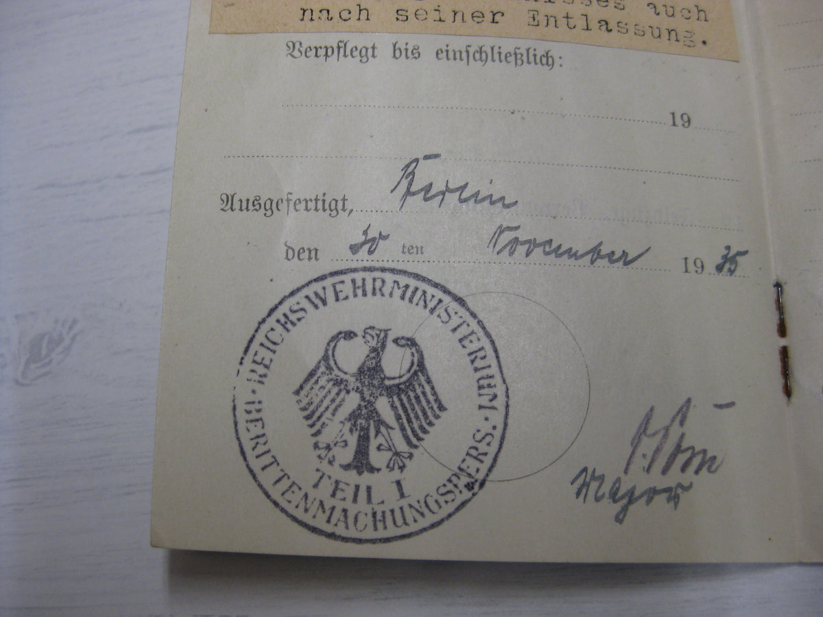 Besitzzeugnis Krimschild Verleihungsurkunden Militärpass Oberstabsintendant / Major Wehrmacht  Russland Ostfront