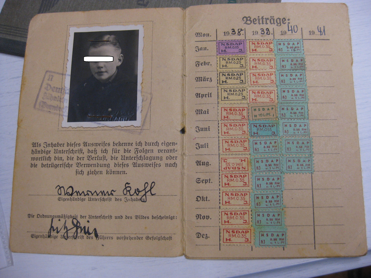 Wehrpaß Hitlerjugend  Mitgliedsausweis Wehrmacht Russland Ostfront