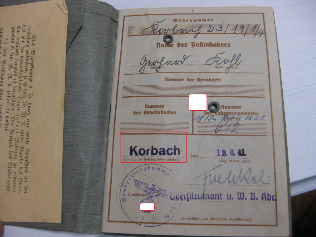 Wehrpaß Hitlerjugend  Mitgliedsausweis Wehrmacht Russland Ostfront