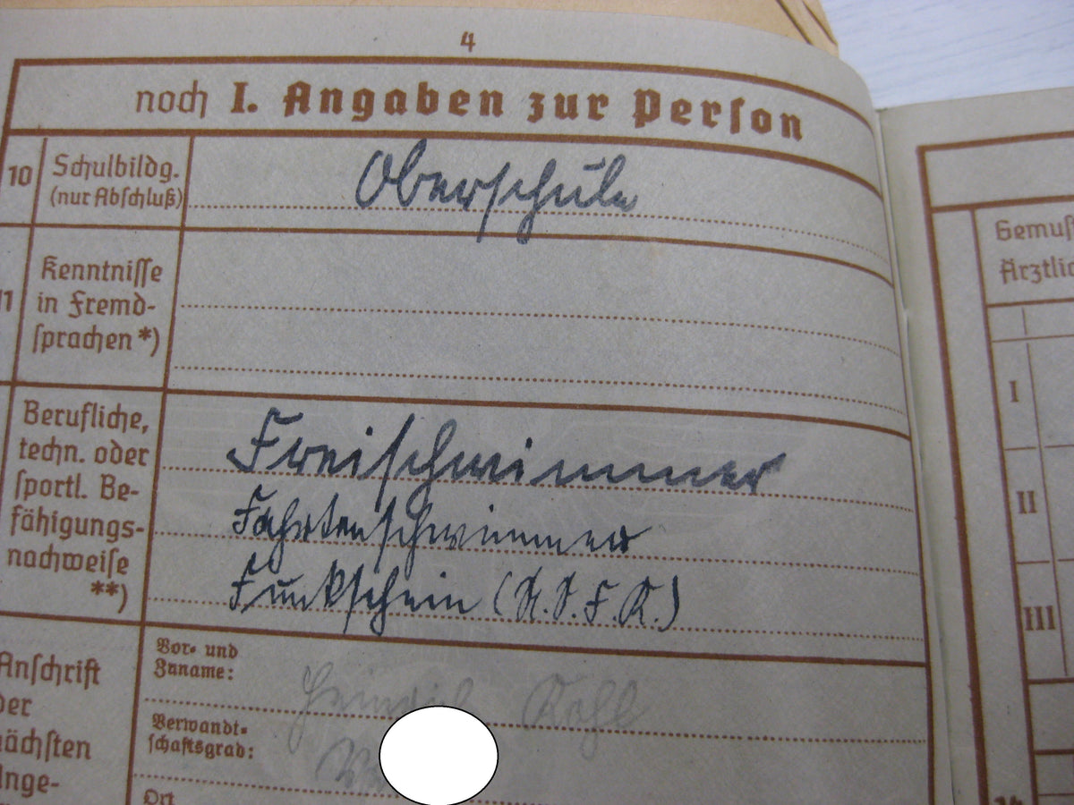 Wehrpaß Hitlerjugend  Mitgliedsausweis Wehrmacht Russland Ostfront