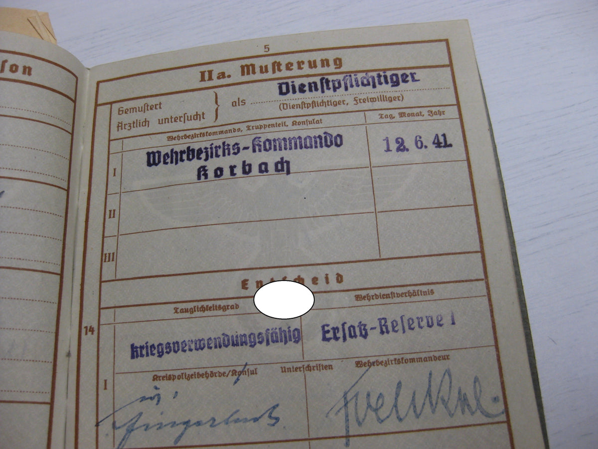 Wehrpaß Hitlerjugend  Mitgliedsausweis Wehrmacht Russland Ostfront