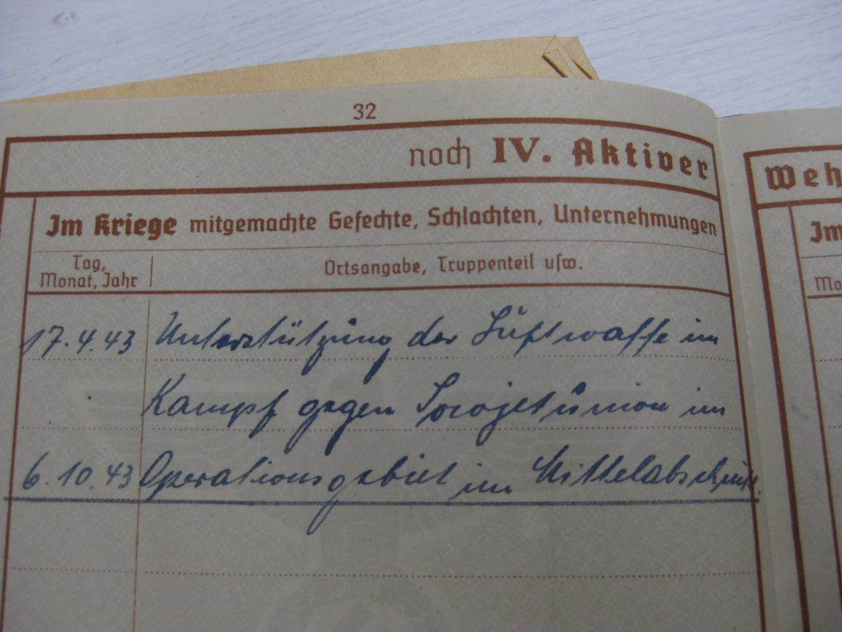 Wehrpaß Hitlerjugend  Mitgliedsausweis Wehrmacht Russland Ostfront