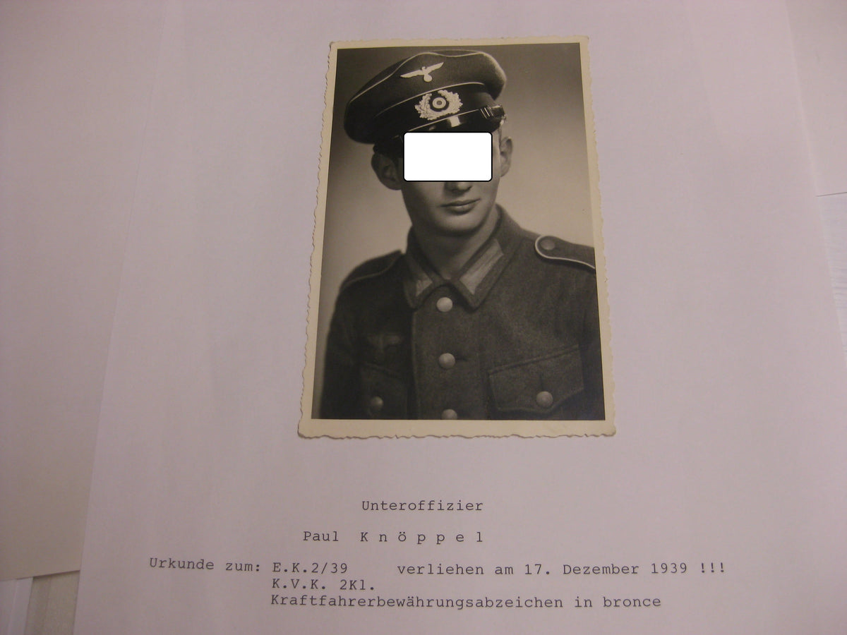 Besitzzeugnis Verleihungsurkunden Eisernes Kreuz Orden Wehrmacht Verleihung im Polenfeldzug