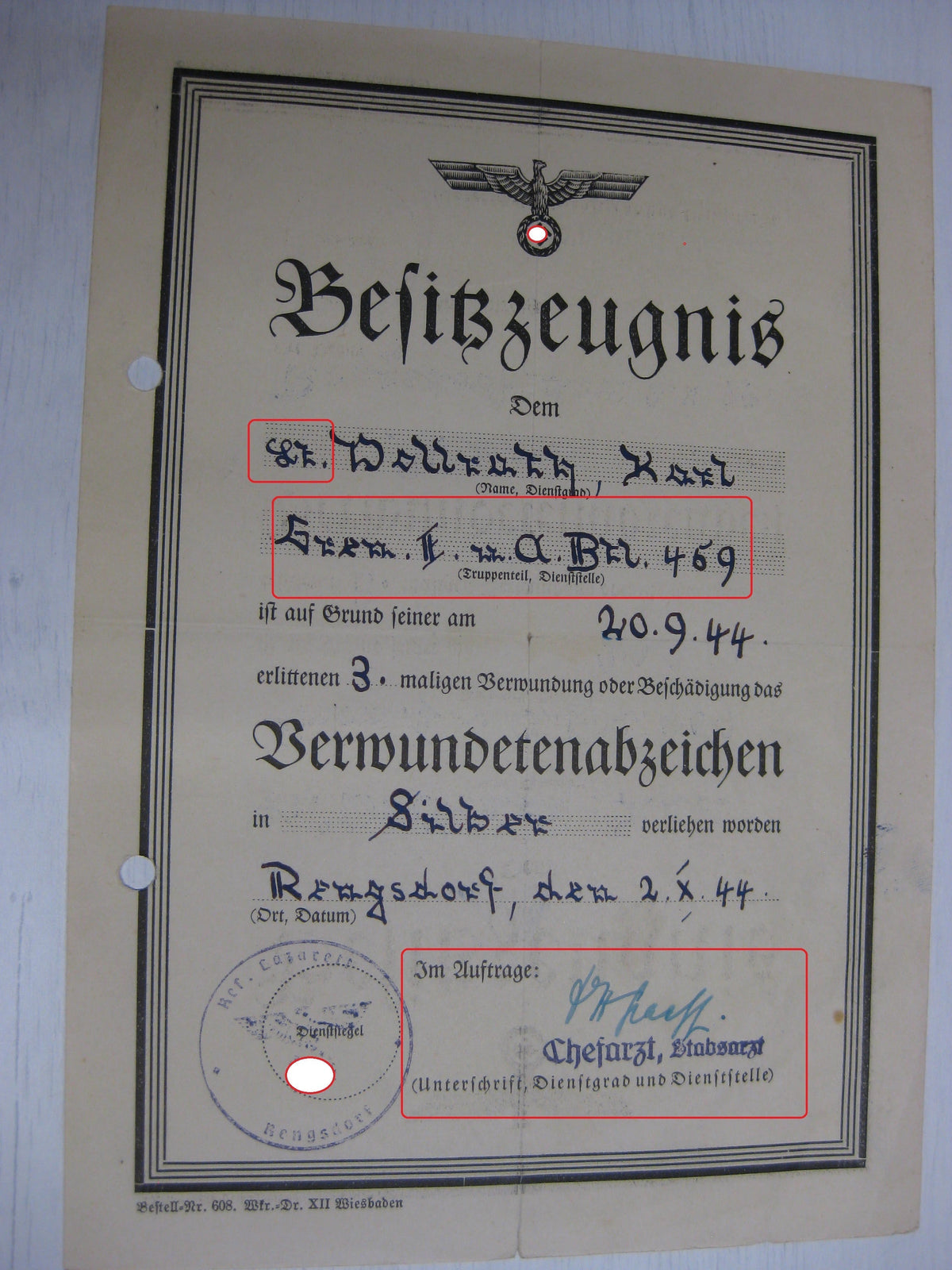 Erkennungsmarke Besitzzeugnis seltene VARIANTE Verleihungsurkunden EK2/39 Konvolut