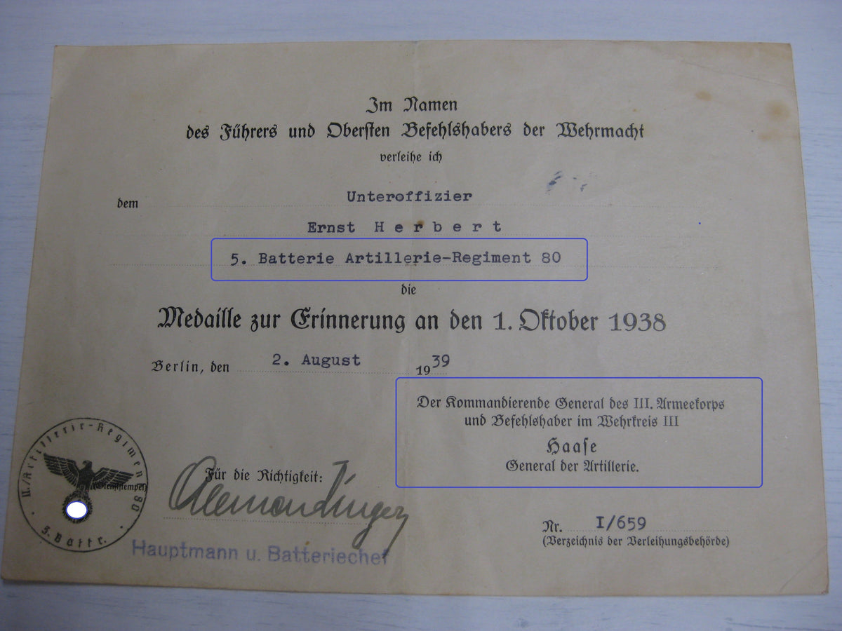 Besitzzeugnis Verleihungsurkunde STALINGRADKÄMPFER !!Seltene Originalunterschriften!!