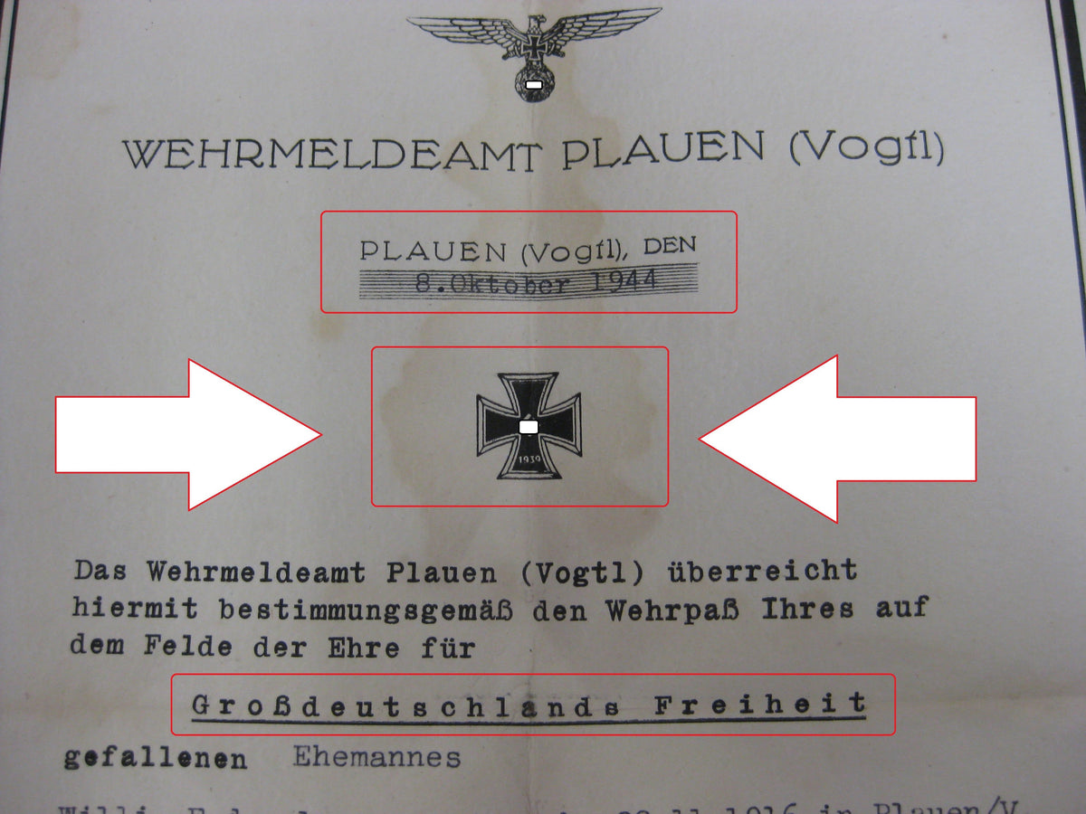 Gefallenenurkunde Kriegsmarine U-Bootwaffe U-Bootfahrer NARVIK